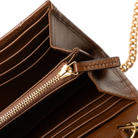 Pre-Loved Gucci GG Supreme Horsebit 1955 Wallet On Chain - Picture 9 of 10